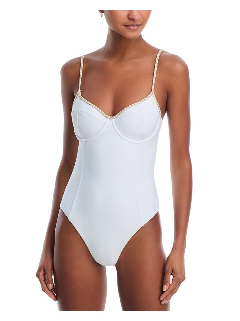 Nwt Ramy Brook Jayda Braided Swimsuit White Size Large